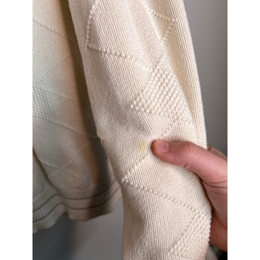 1990s Shenandoah Cream Embroidered Textured Golf Country Club Grandpa Sweater XL - Picture 5 of 6